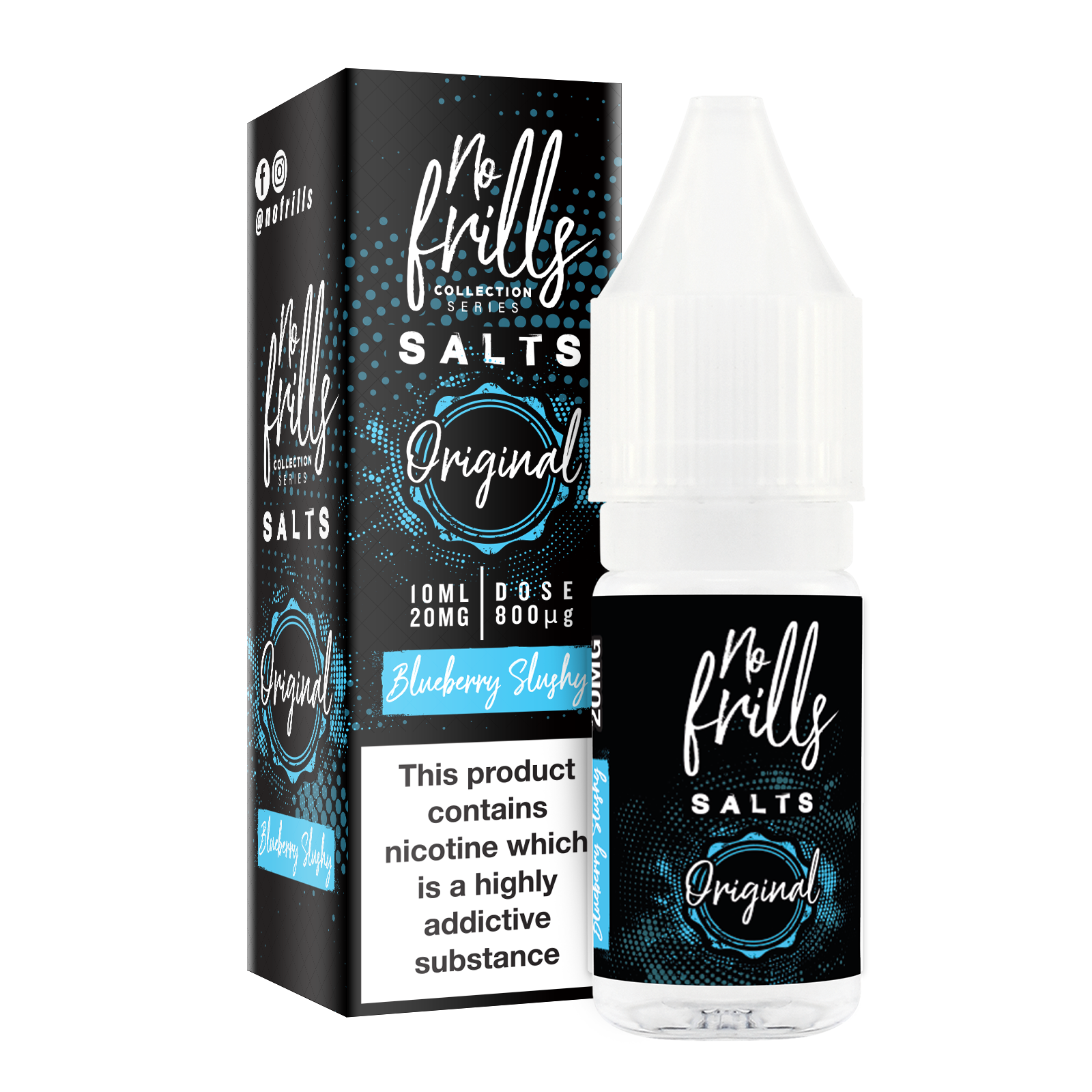 No Frills Original Salts - Blueberry Slushy Nic Salt 10ml - The Ace Of Vapez