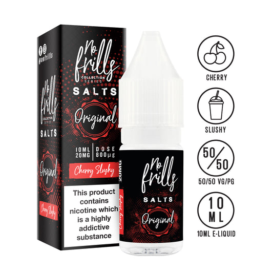 No Frills Original Salts - Cherry Slushy Nic Salt 10ml - The Ace Of Vapez