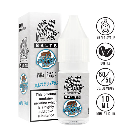 No Frills Salts - The Coffee Shop: Maple Syrup Nic Salt 10ml - The Ace Of Vapez
