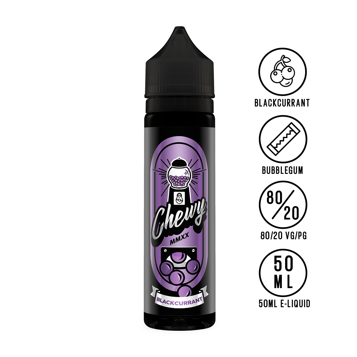 Chewy - Blackcurrant Bubblegum 50ml - The Ace Of Vapez