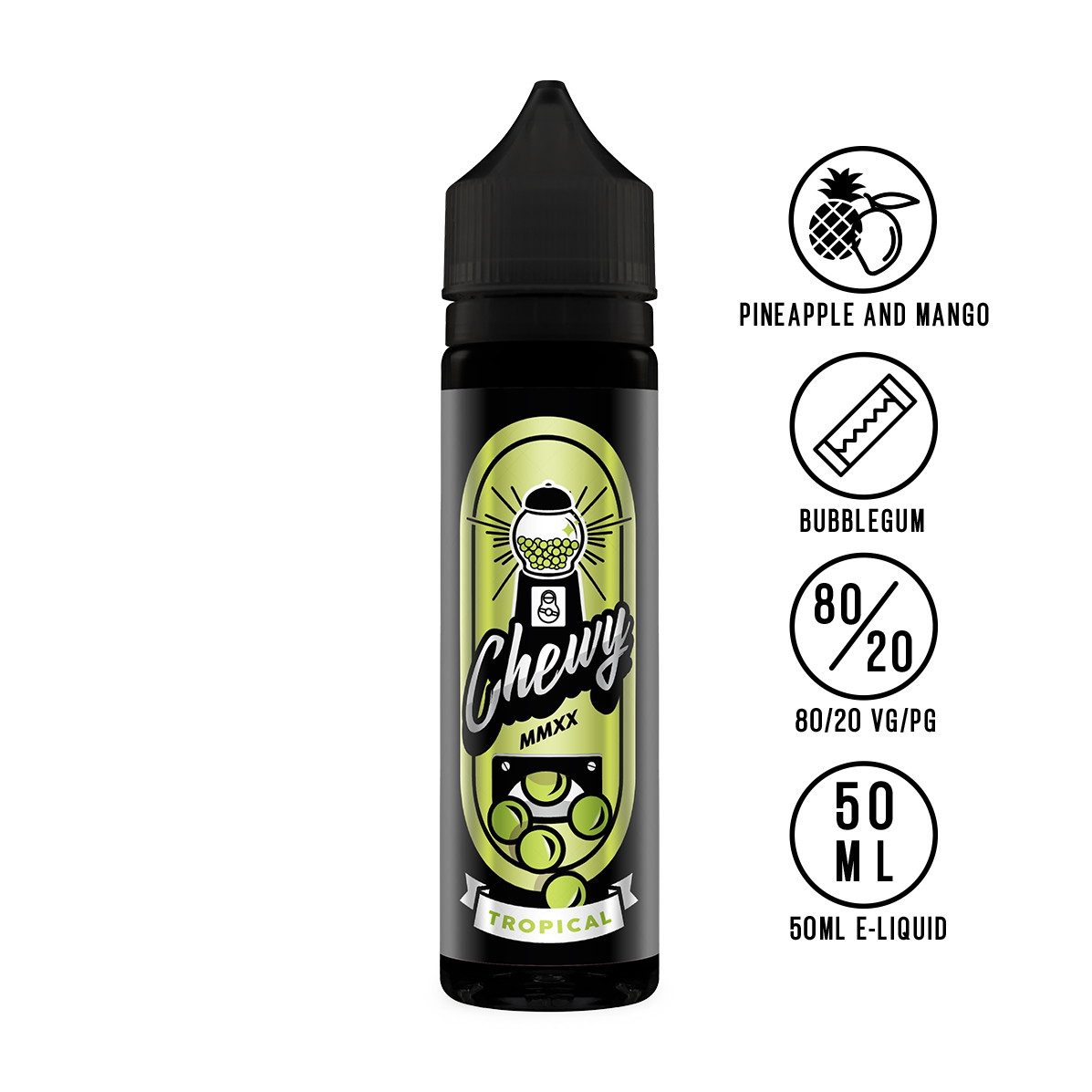 Chewy - Tropical Bubblegum 50ml - The Ace Of Vapez