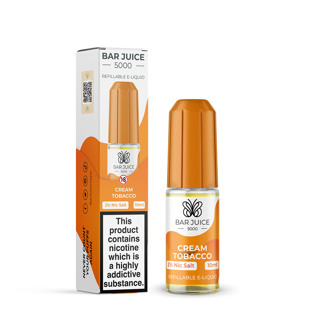 Bar Juice 5000 Salt Cream Tobacco 10ml - The Ace Of Vapez