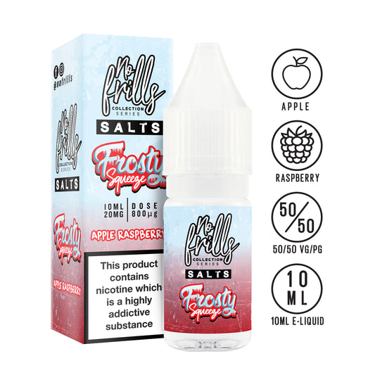 No Frills Salts - Frosty Squeeze: Apple & Raspberry Nic Salt 10ml - The Ace Of Vapez