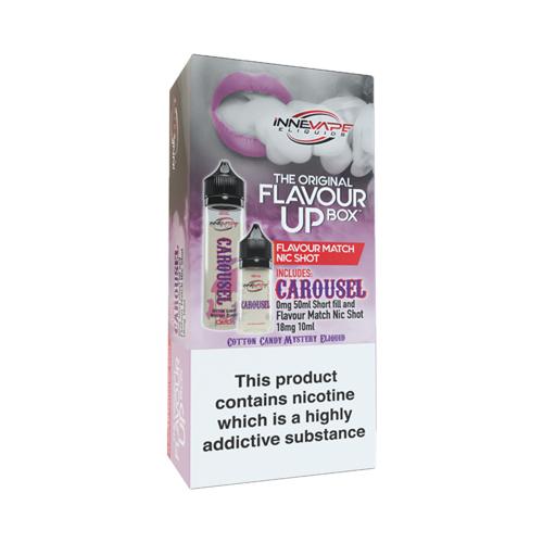 Innevape Flavour Up Boxes Carousel Cotton Candy 50ml with Nicotine Flavour Shot - The Ace Of Vapez
