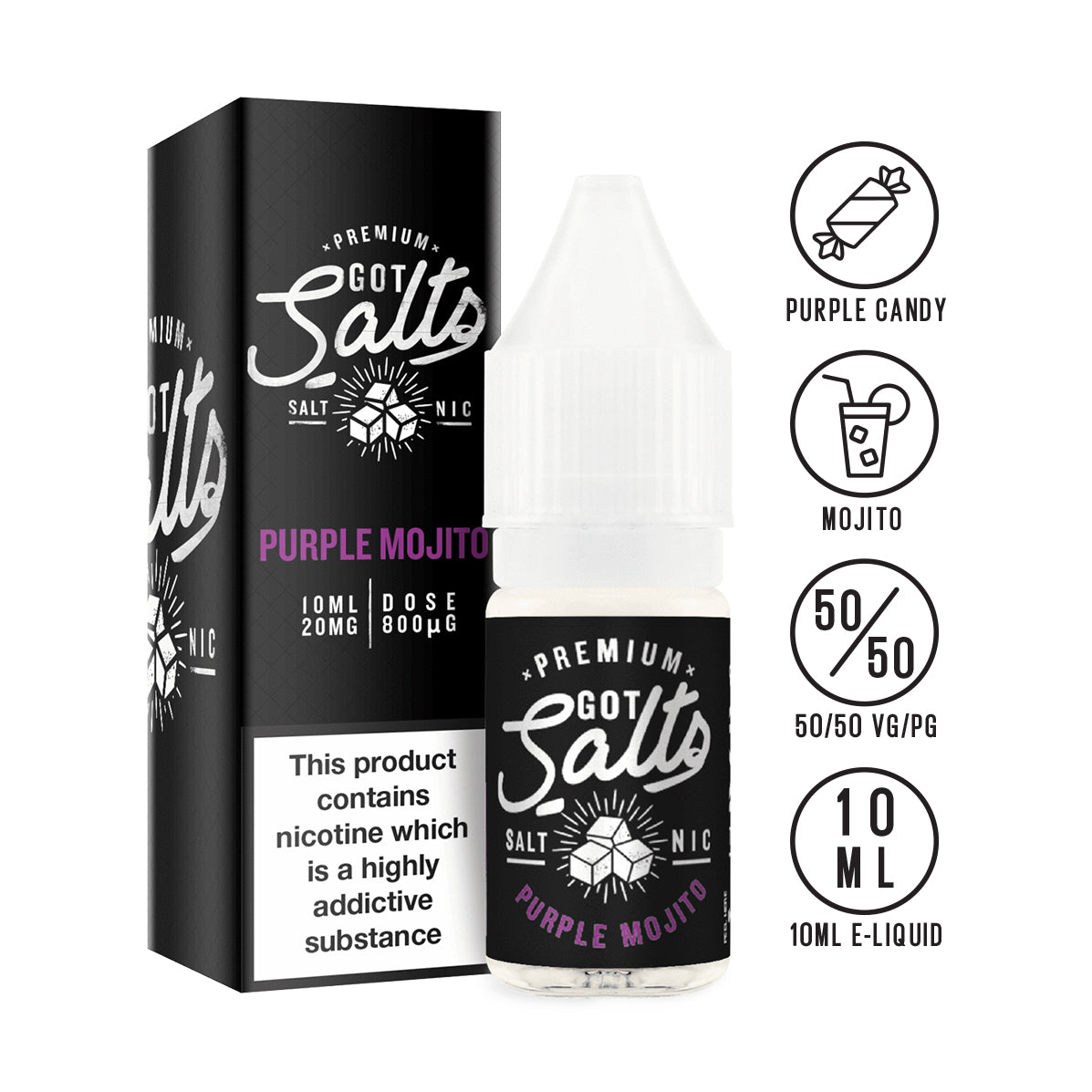 Got Salts - Purple Mojito 10ml - The Ace Of Vapez