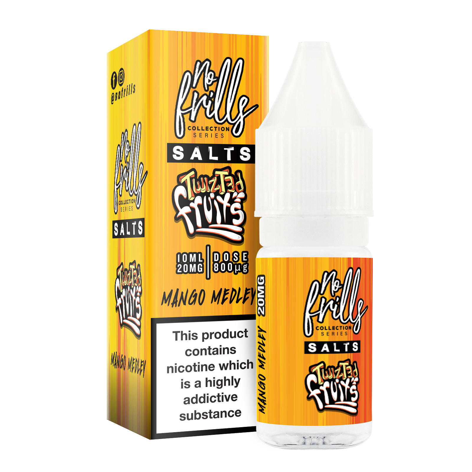 No Frills Salts - Twizted Fruits: Mango Medley Nic Salt 10ml - The Ace Of Vapez