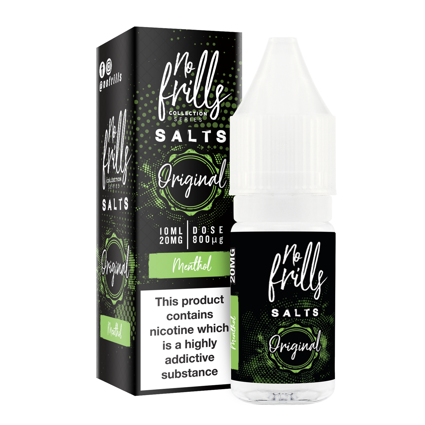 No Frills Original Salts - Menthol Nic Salt 10ml - The Ace Of Vapez