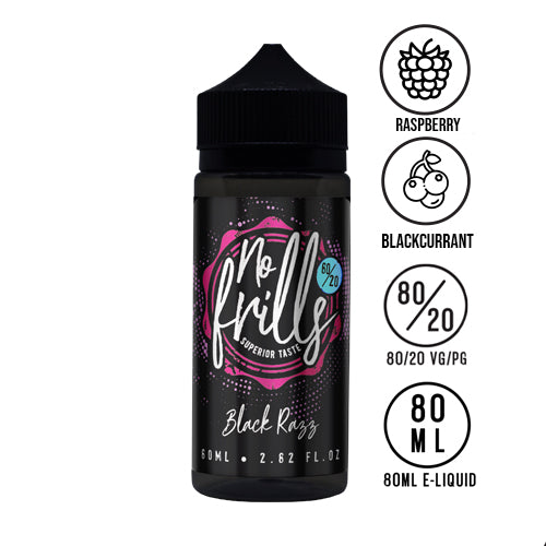 No Frills - Black Razz 80ml 80/20 - The Ace Of Vapez