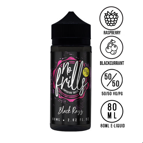 No Frills - Black Razz 80ml 50/50 - The Ace Of Vapez