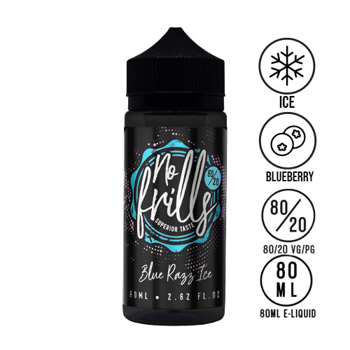 No Frills - Blue Razz Ice 80ml 80/20 - The Ace Of Vapez