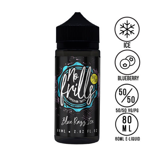 No Frills - Blue Razz Ice 80ml 50/50 - The Ace Of Vapez