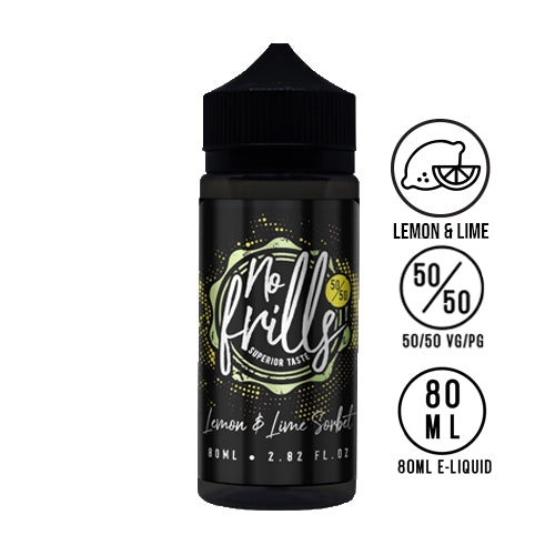 No Frills - Lemon & Lime Sorbet 80ml 50/50 - The Ace Of Vapez