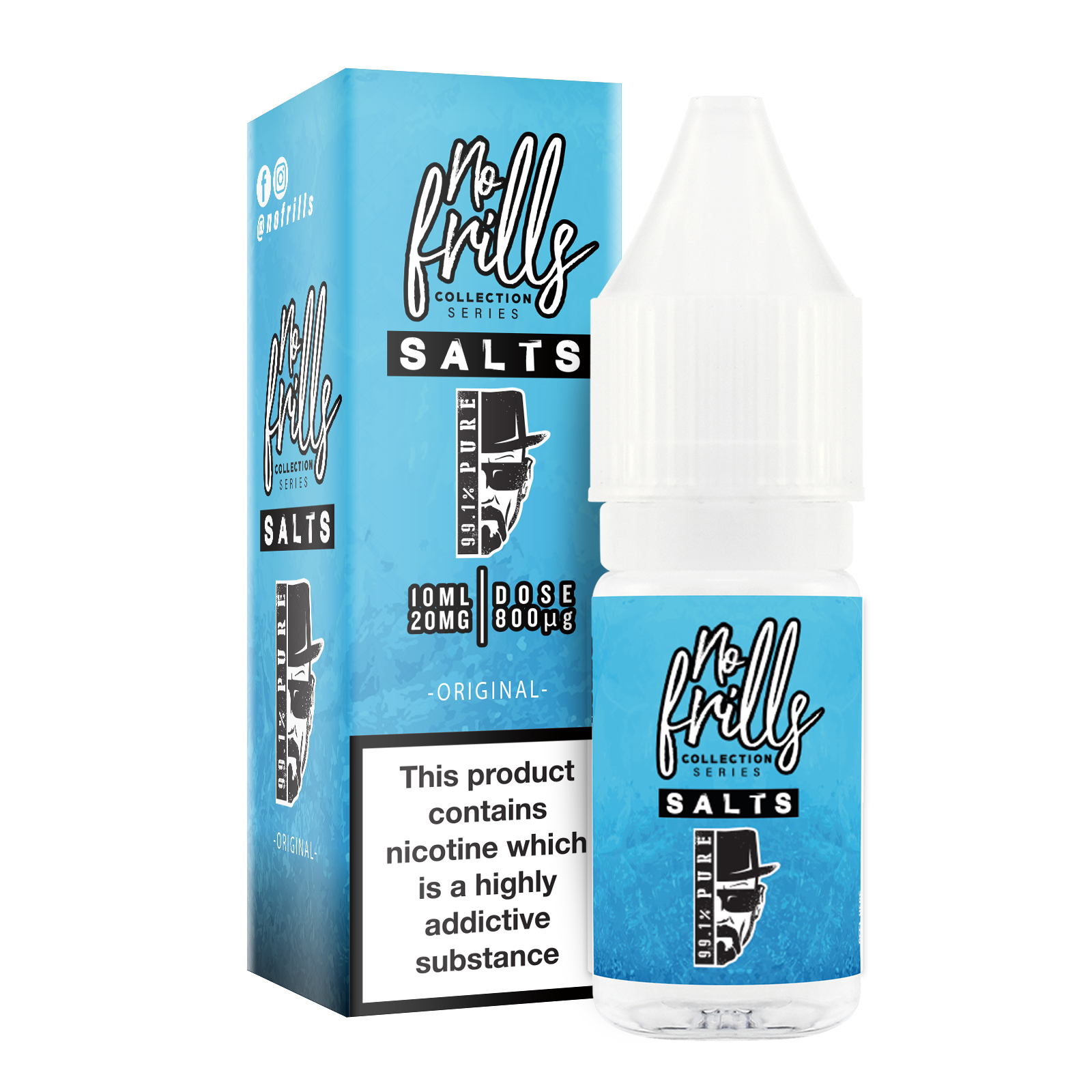 No Frills Salts - 99.1% Pure: Original Nic Salt 10ml - The Ace Of Vapez