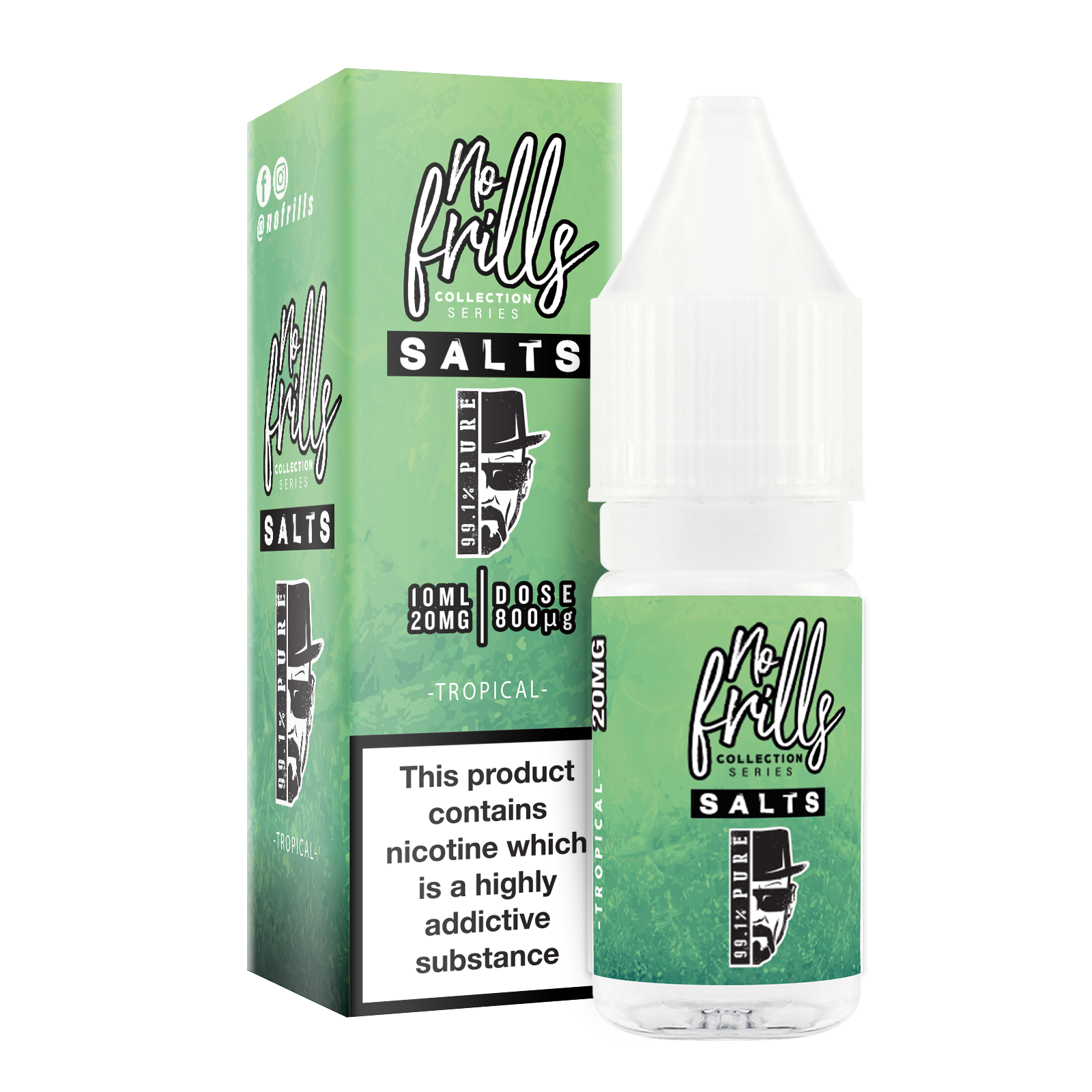 No Frills Salts - 99.1% Pure: Tropical Nic Salt 10ml - The Ace Of Vapez