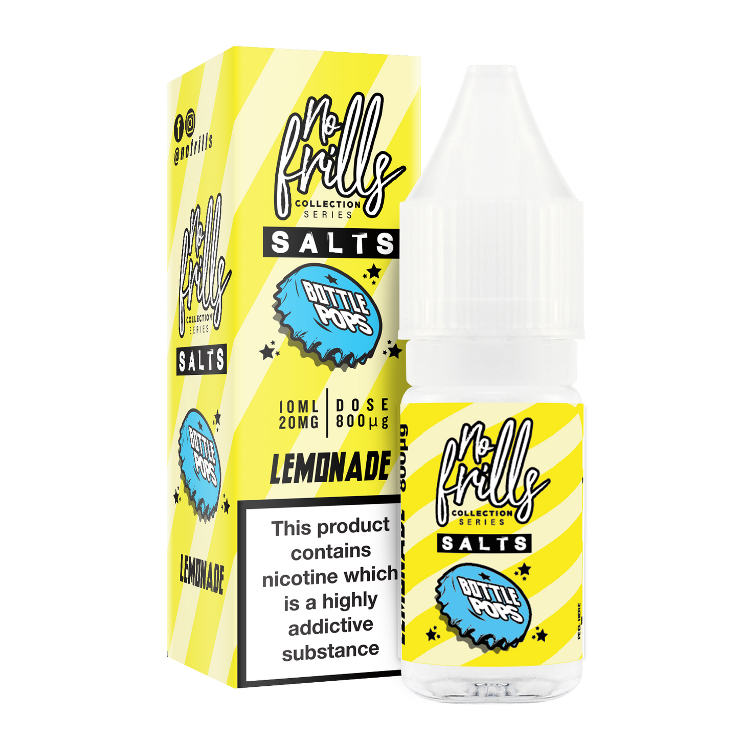 No Frills Salts - Bottle Pops: Lemonade Nic Salt 10ml - The Ace Of Vapez