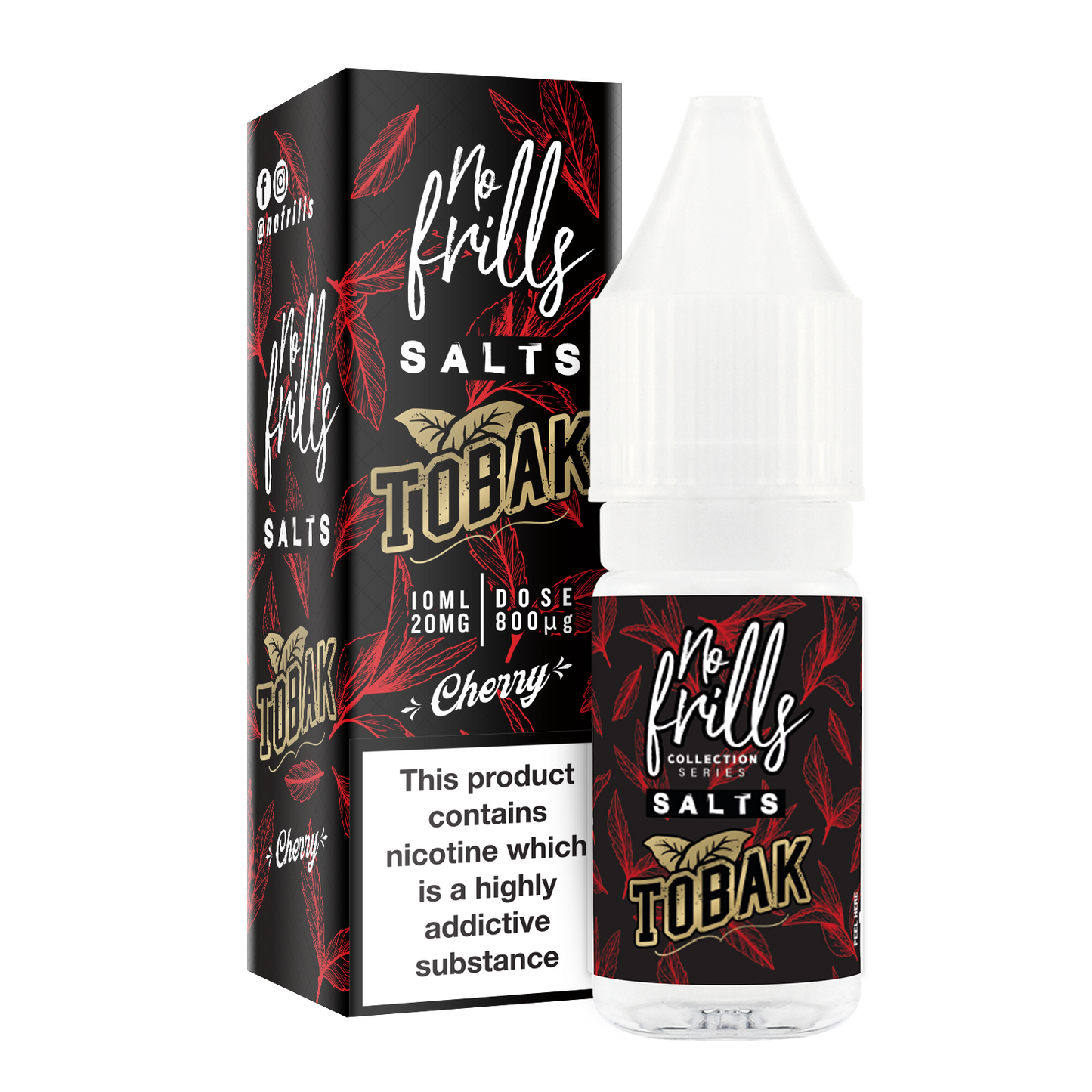 No Frills Salts - Tobak: Cherry Tobacco Nic Salt 10ml - The Ace Of Vapez
