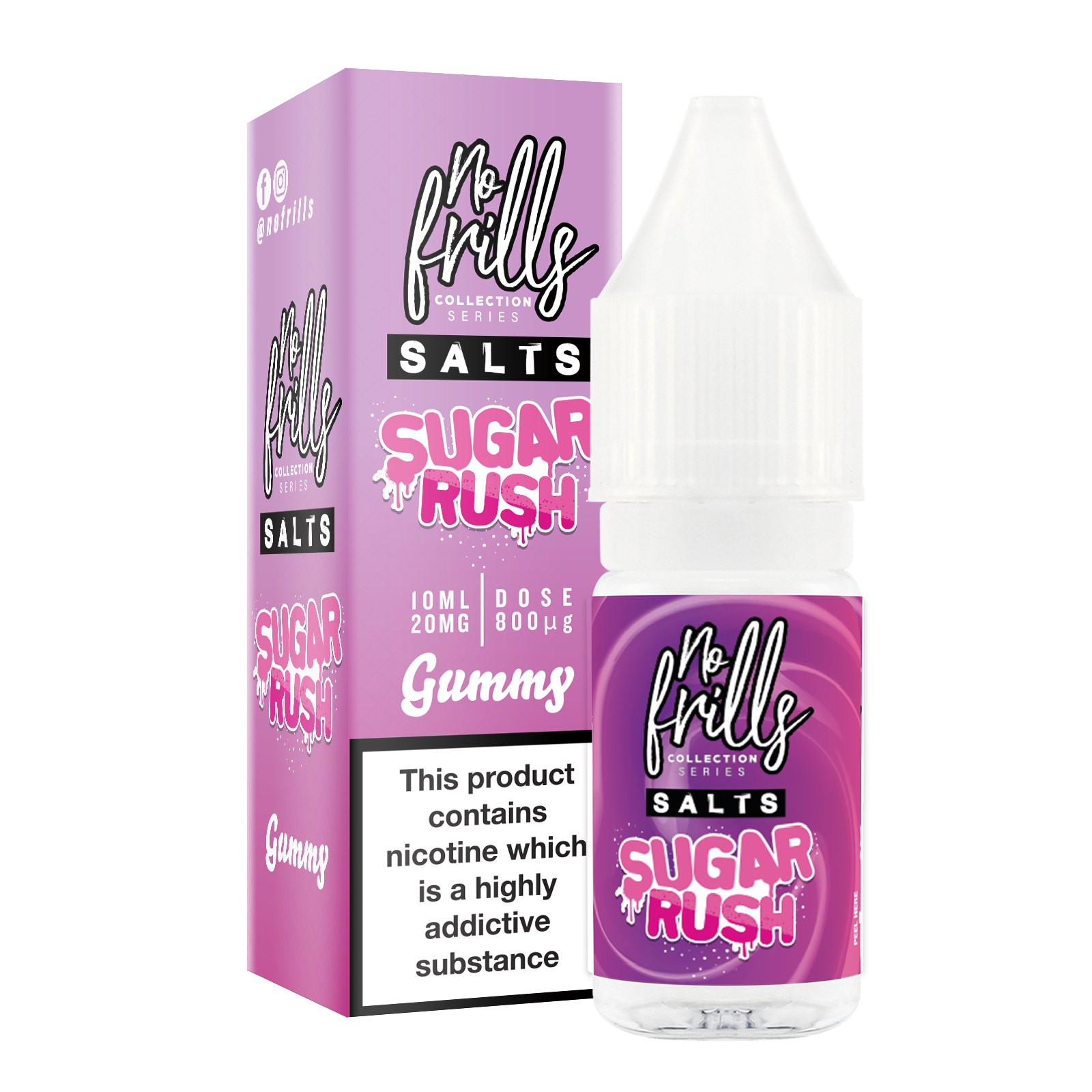 No Frills Salts - Sugar Rush: Gummy Nic Salt 10ml - The Ace Of Vapez