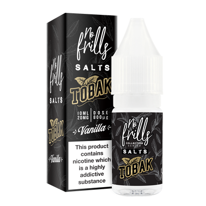 No Frills Salts - Tobak: Vanilla Tobacco Nic Salt 10ml - The Ace Of Vapez
