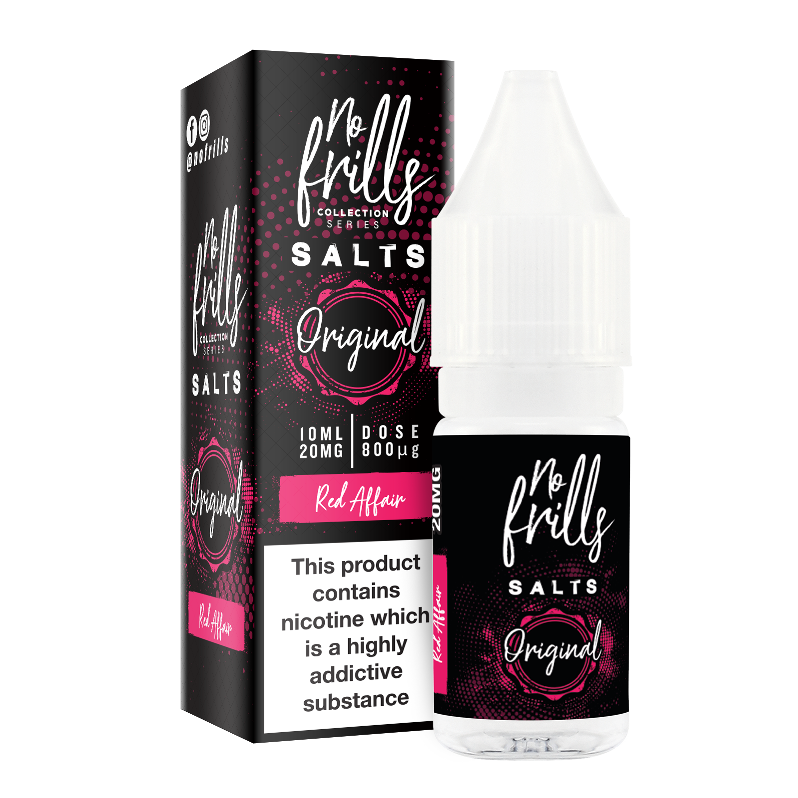 No Frills Original Salts - Red Affair Nic Salt 10ml - The Ace Of Vapez