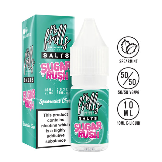 No Frills Salts - Sugar Rush: Spearmint Chew Nic Salt 10ml - The Ace Of Vapez