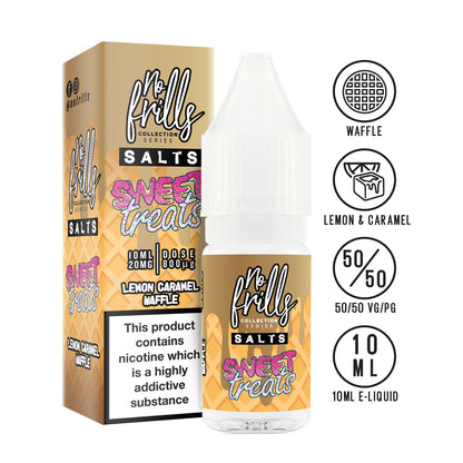 No Frills Salts - Sweet Treats: Lemon & Caramel Waffle Nic Salt 10ml - The Ace Of Vapez