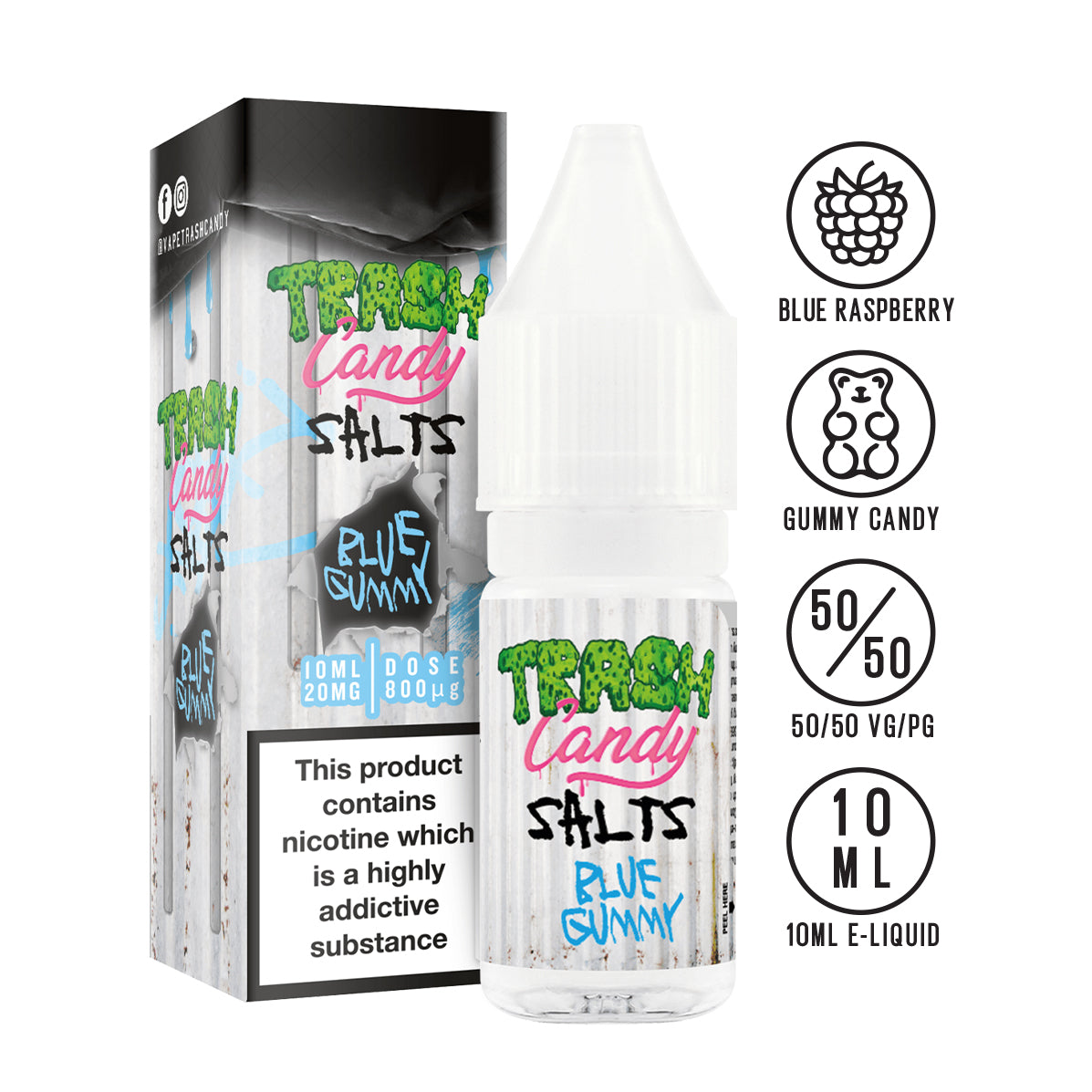 Trash Candy Gummy Edition - Blue 10ml Nic Salt - The Ace Of Vapez
