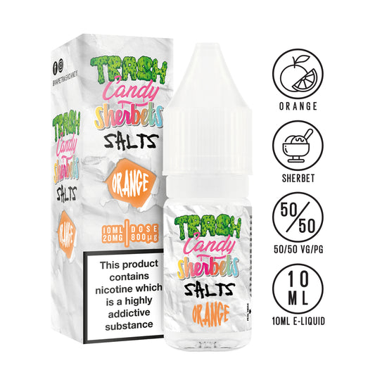 Trash Candy Sherbets Edition - Orange 10ml Nic Salt - The Ace Of Vapez