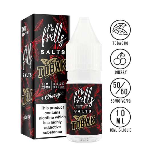 No Frills Salts - Tobak: Cherry Tobacco Nic Salt 10ml - The Ace Of Vapez