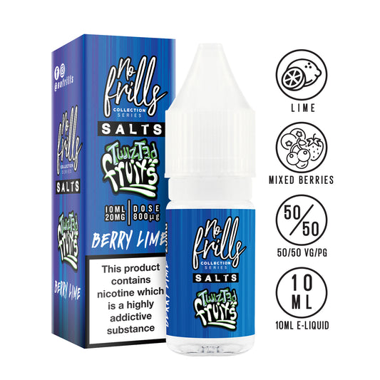 No Frills Salts - Twizted Fruits: Berry Lime Nic Salt 10ml - The Ace Of Vapez