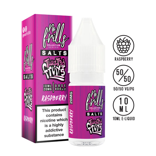 No Frills Salts - Twizted Fruits: Raspberry Nic Salt 10ml - The Ace Of Vapez